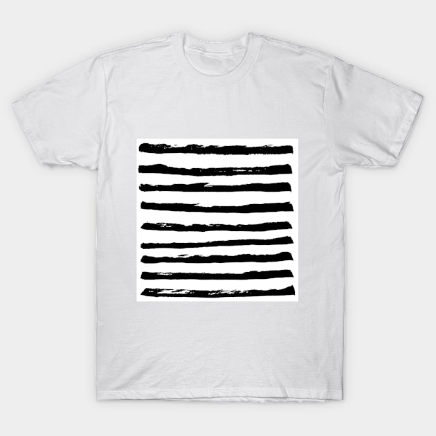 Ink Stripes T-Shirt by MarinaDemidova